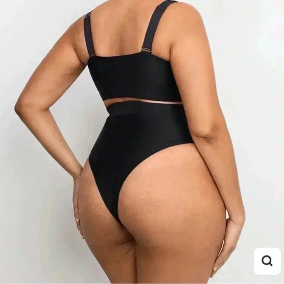 Sculpt Crossover Bralette & High Waist Bikini Set - Large ( Blue Color) - Picture 3 of 6